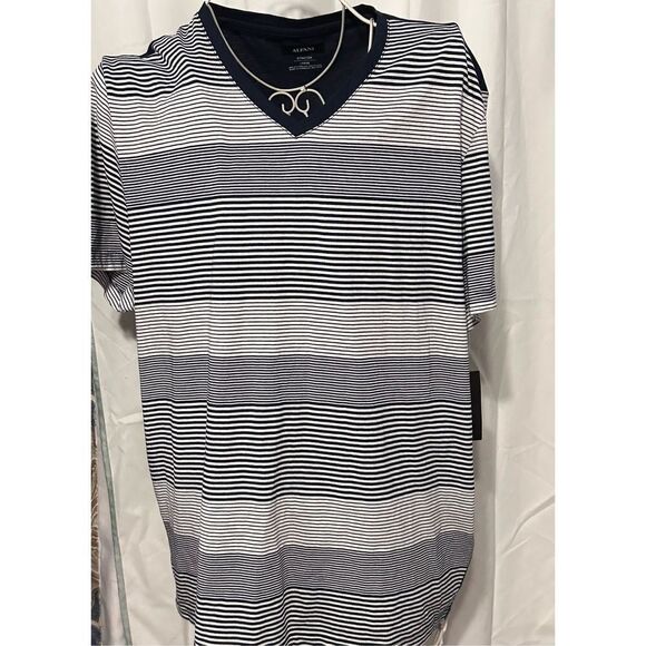 NEW WITH TAGS Alfani Men's Ombre Striped V-Neck T-Shirt STRETCH SIZE LARGE - Picture 1 of 7
